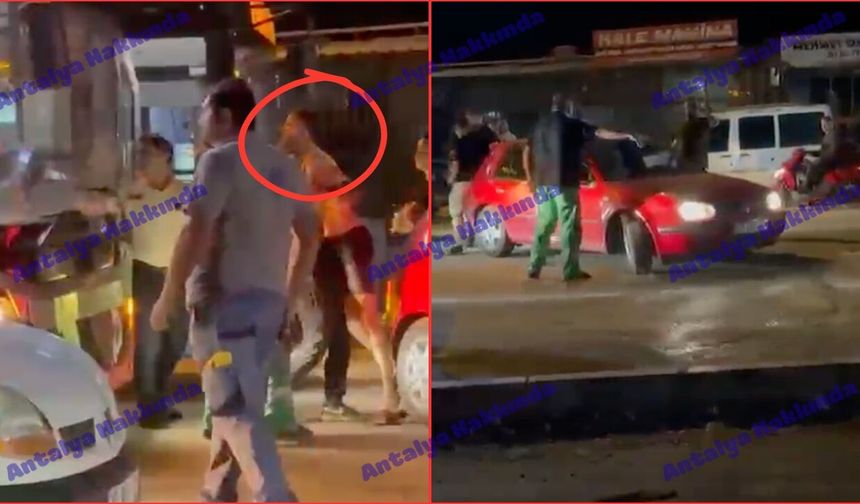 Antalya'da otobüsün önünü kesti, küfürler yağdırdı! O anlar kamerada
