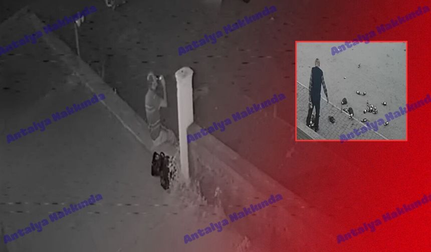 Antalya'da hastane önünde rezillik! Bira şişeleriyle çevreyi kirletti