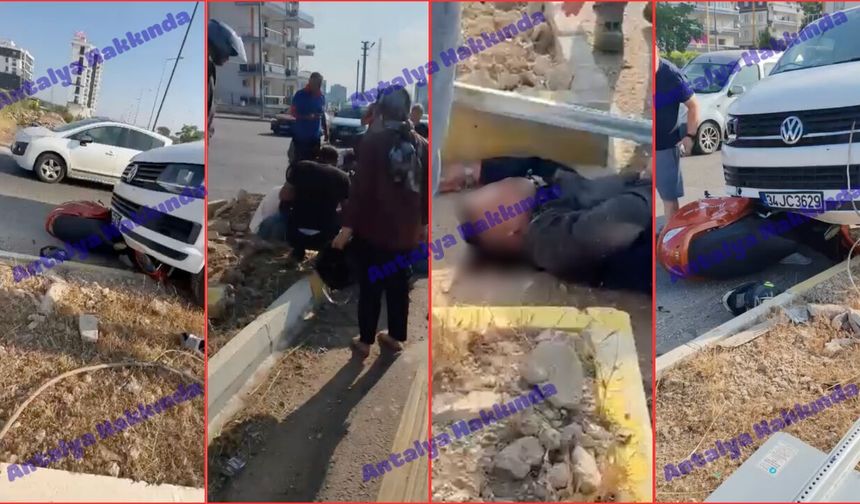Antalya'da feci kaza: Motosikletli kanlar içinde yere yığıldı!