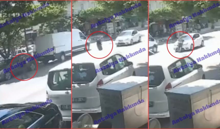 Antalya'da otomobilin önüne atladı, polisi aradı: O anlar kamerada!