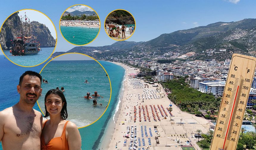 Alanya'da yaz yoğunluğu başladı: Kleopatra Plajı ve tekne turları tatilcilerle doldu
