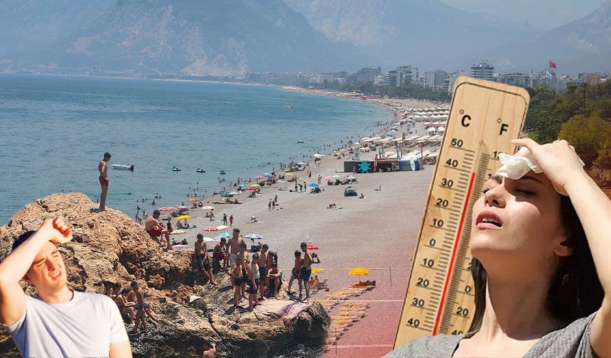 Antalya kavruldu: Hissedilen sıcaklık 47 dereceyi buldu