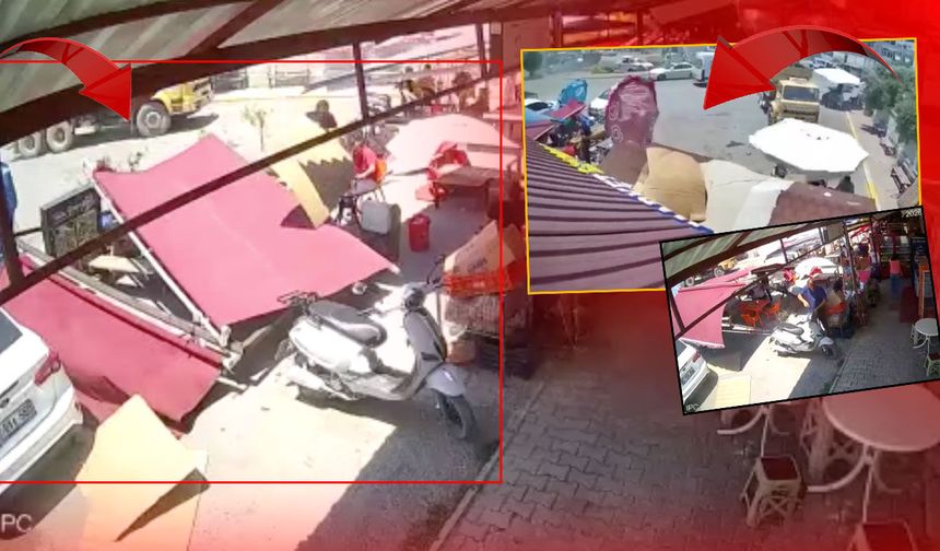 Antalya'da hortum paniği: Müşteriler çöken tentenin altında kaldı