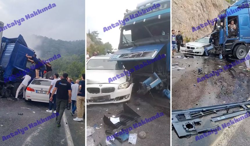 Antalya-Kemer yolunda ikinci kaza: Araç TIR'ın altında kaldı!