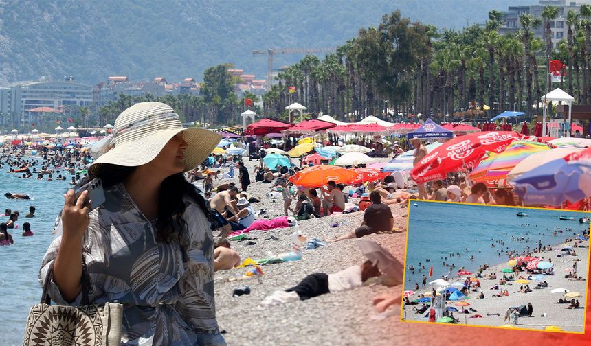 Antalya'da kavurucu sıcaklar sahilleri doldurdu!
