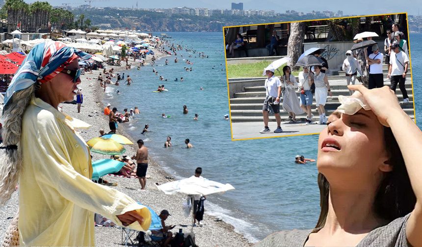 Kavurucu sıcaklar Antalya'yı vurdu: Tatilciler Akdeniz'in serin sularına akın etti