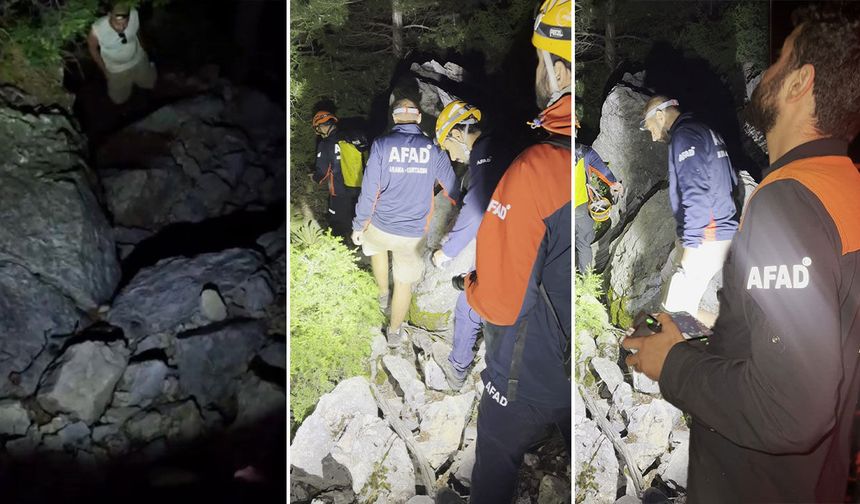 Antalya'da uçurumda mahsur kaldı: 8 saatte kurtarıldı