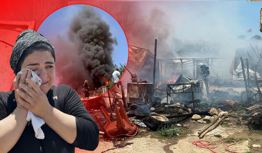 Antalya'da korkutan dumanlar: Tarım işçilerinin kaldığı konteynerler küle döndü!