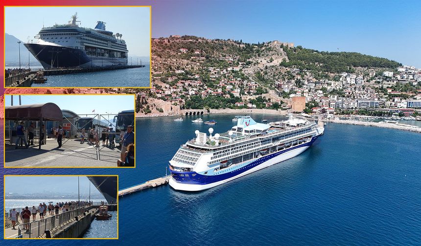Lüks kruvaziyer Alanya iskelesine demir attı