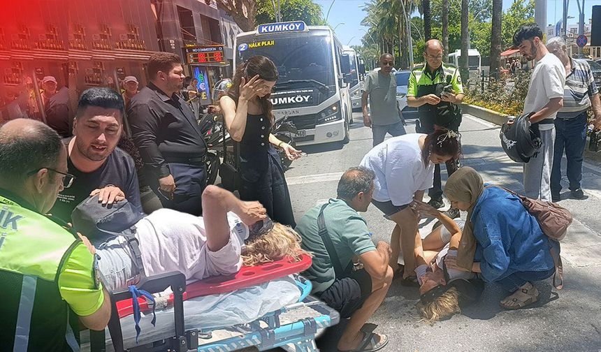 Antalya'da yaya geçidinde korkutan kaza: Alman turist hastanelik oldu!