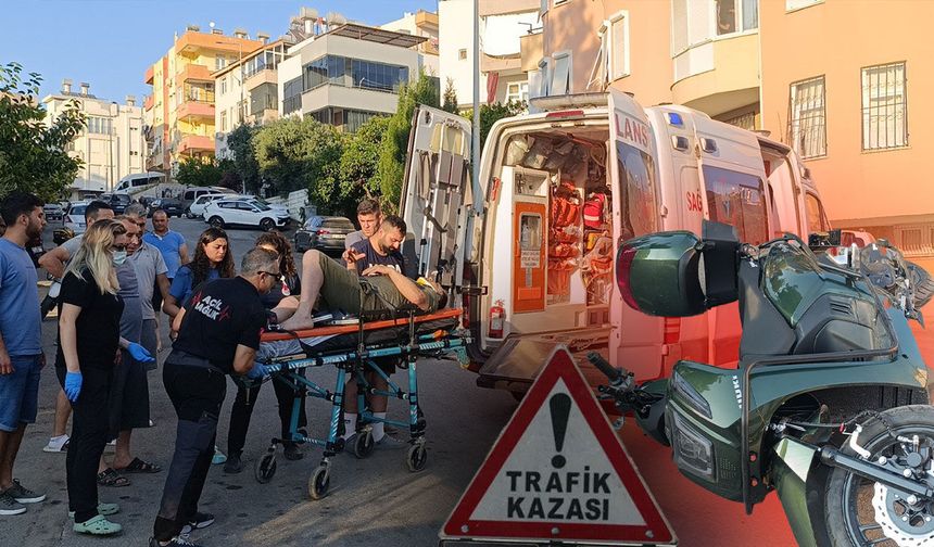 Antalya'da rampadan inen motosiklet devrildi: Sürücü yaralandı