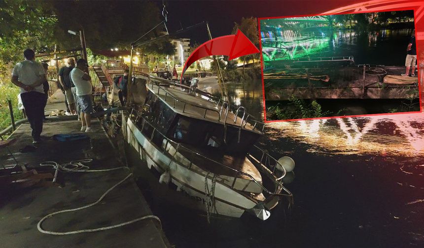 Manavgat Irmağı'nda su alan tekne battı: Dalgıçlar seferber oldu