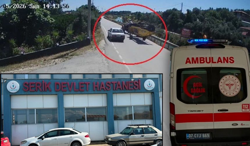 Antalya'da feci kaza: Otomobilin sıkıştırdığı motosikletliler ölümden döndü