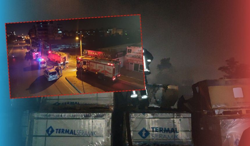 Seramik dükkanında kokutan yangın! İtfaiyeden hızlı müdahale