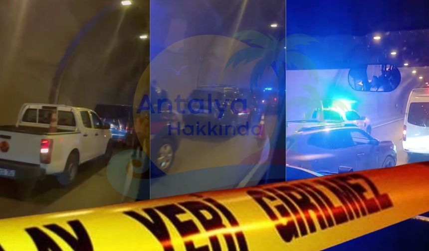 Antalya-Kemer yolundaki tünelde zincirleme kaza! Trafik felç oldu