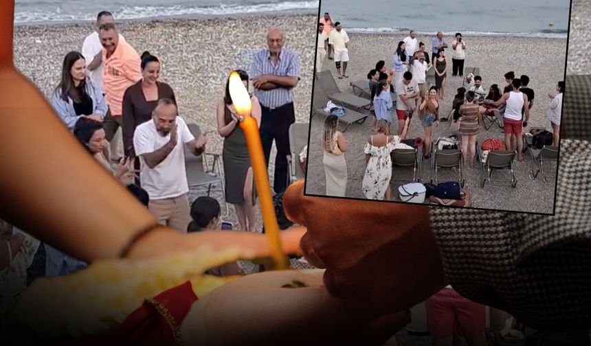 Konyaaltı Sahili'nde kına gecesi: Sahildeki renkli anlar kameraya yansıdı