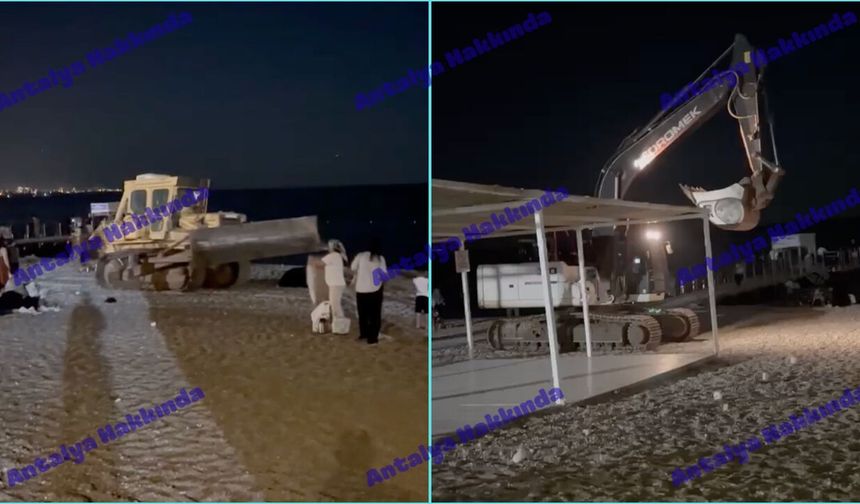 Konyaaltı Sahili'nde iş makineleri gören vatandaş neye uğradığını şaşırdı!