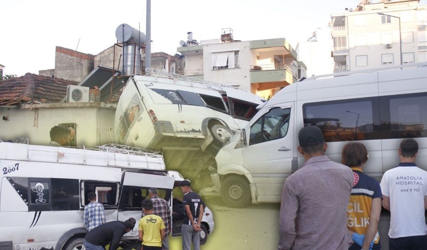 Antalya'da tarım işçilerini taşıyan iki minibüs çarpıştı!