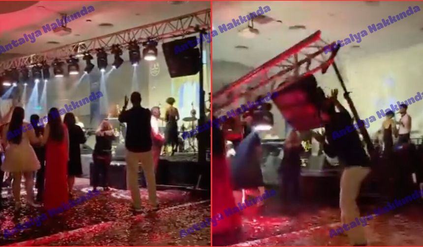 Antalya'da mezuniyet töreninde facia: Sahne sistemi devrildi, 8 kişi yaralandı!
