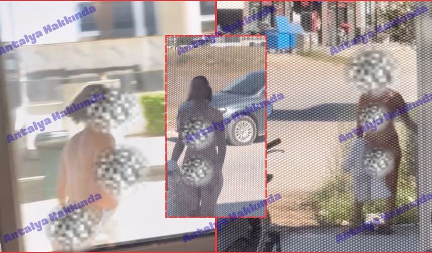 Antalya'da çıplak kadın bu defa bıçakla saldırdı!