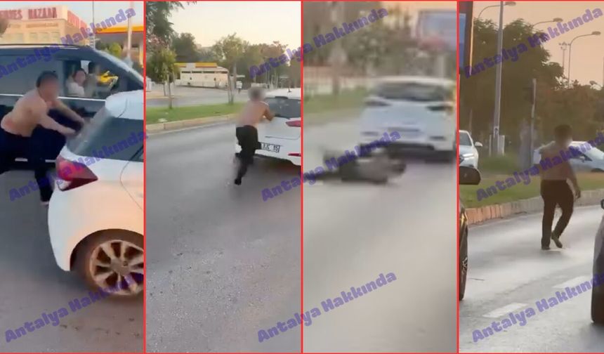 Antalya'da üstü çıplak şahıs trafiği birbirine kattı!