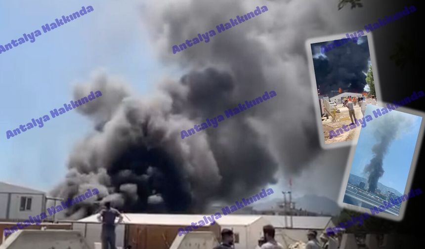 Antalya'da şantiyede yangın paniği! İşte o anlar