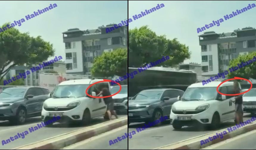 Antalya'da elindeki bıçaklarla otomobil sürücüsüne saldırdı!