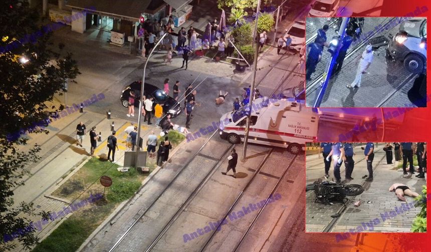 Antalya'da hemzemin geçitte feci kaza! Motosiklet kamyonete çarptı