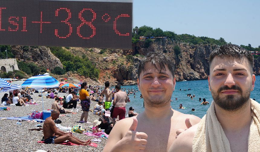 Antalya'da hissedilen sıcaklık 38 derece oldu: Konyaaltı Sahili doldu!