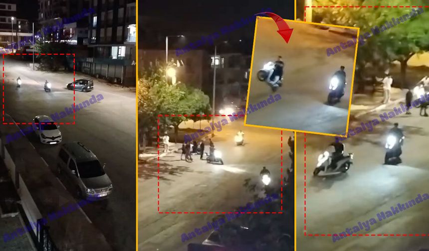 Antalya'da pes dedirten görüntü: Motosikletli gençlerin tehlikeli gösterisi kamerada!