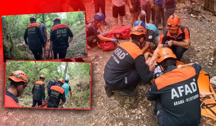 Antalya'da ormanlık alanda mahsur kalan adam 2 saatte kurtarıldı!