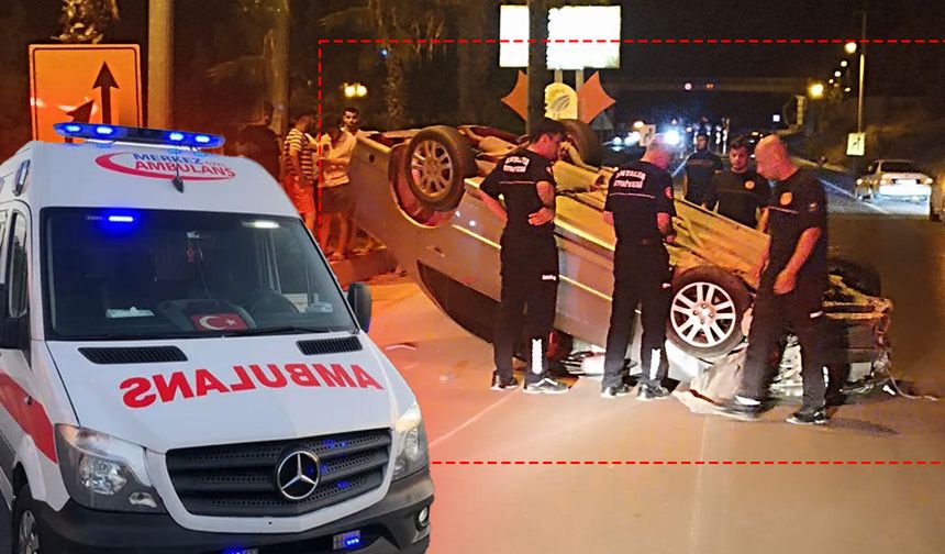 Antalya'da otomobil takla attı: Sürücü hastaneye kaldırıldı