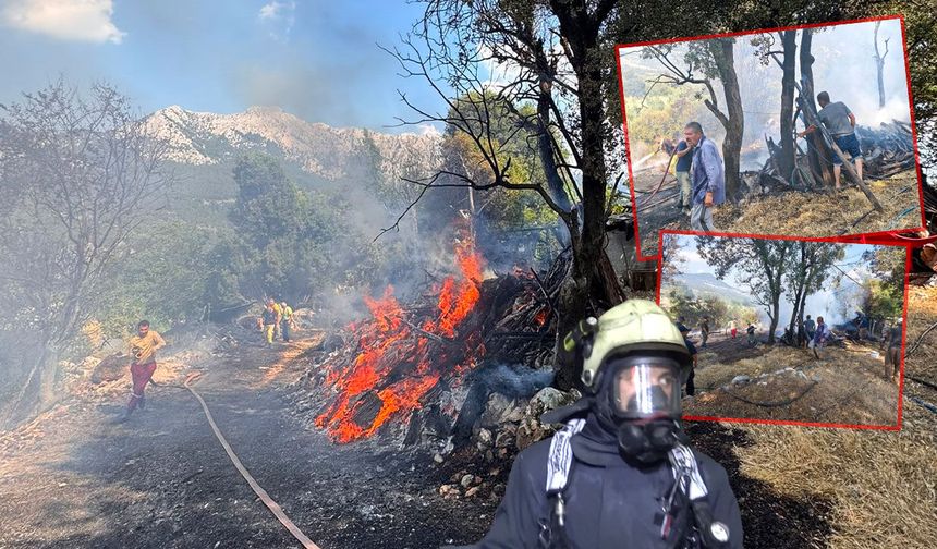 Antalya'da yangın paniği: Ev ve ormana sıçramadan söndürüldü!