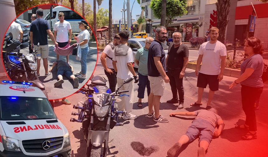 Antalya'da yaya geçidinde motosiklet çarptı: Yaya ve sürücü yaralandı