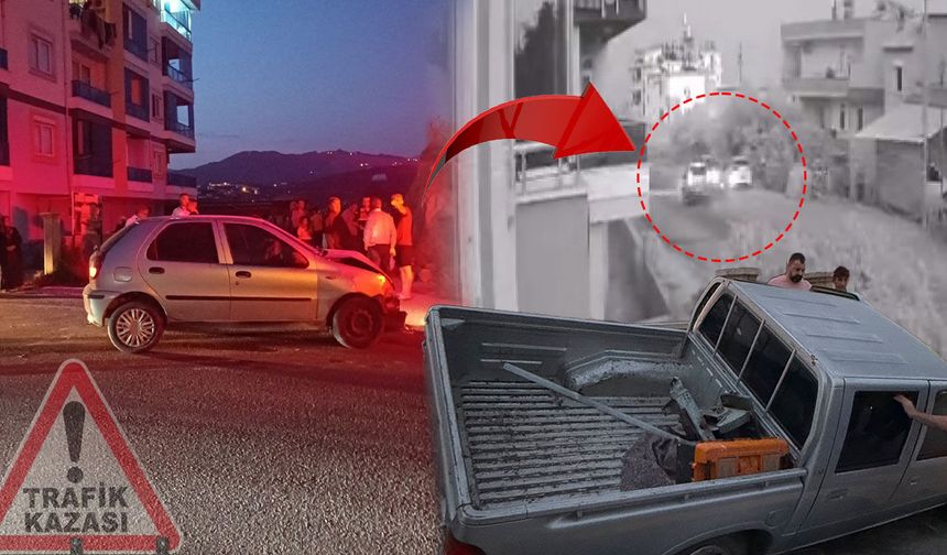 Antalya'da otomobil ile kamyonet çarpıştı: Kaza anı kamerada!