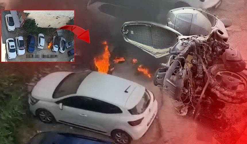 Antalya'da park ettiği motosiklet alev topuna döndü! O anlar kamerada