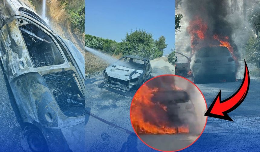 Antalya Serik'te seyir halindeki otomobil küle döndü