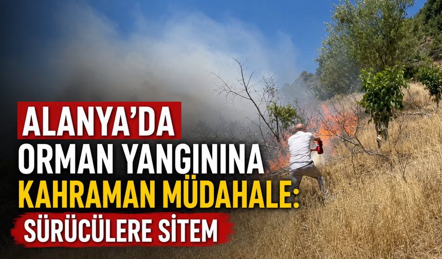Alanya'da orman yangınına kahraman müdahale: Sürücülere sitem
