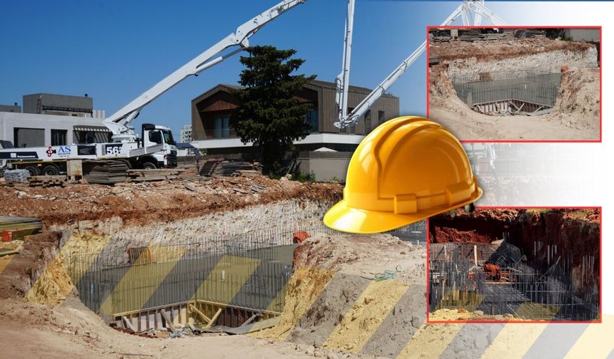 Antalya'da bir inşaatta meydana gelen göçükte 2 işçi toprak altında kaldı!