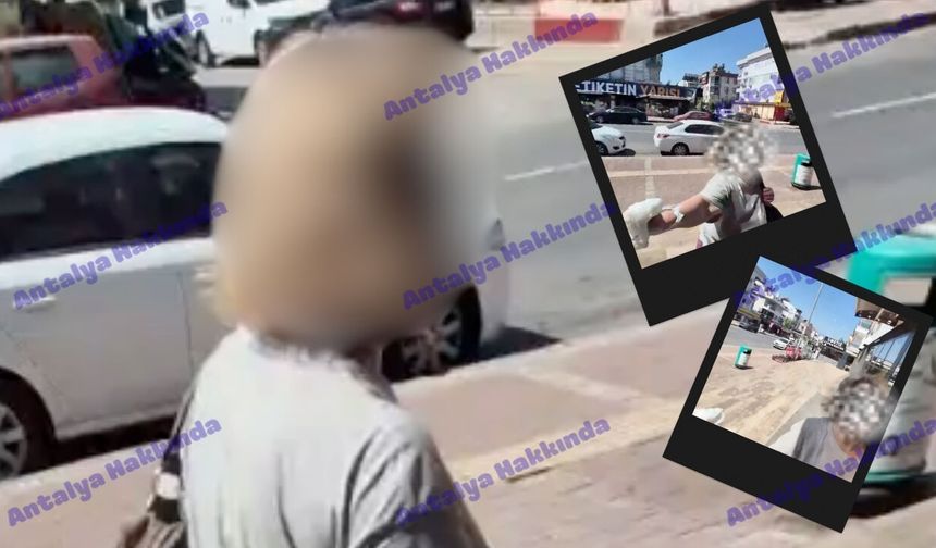 Antalya'da bir kadın adamı darp etti! İşte o anlar