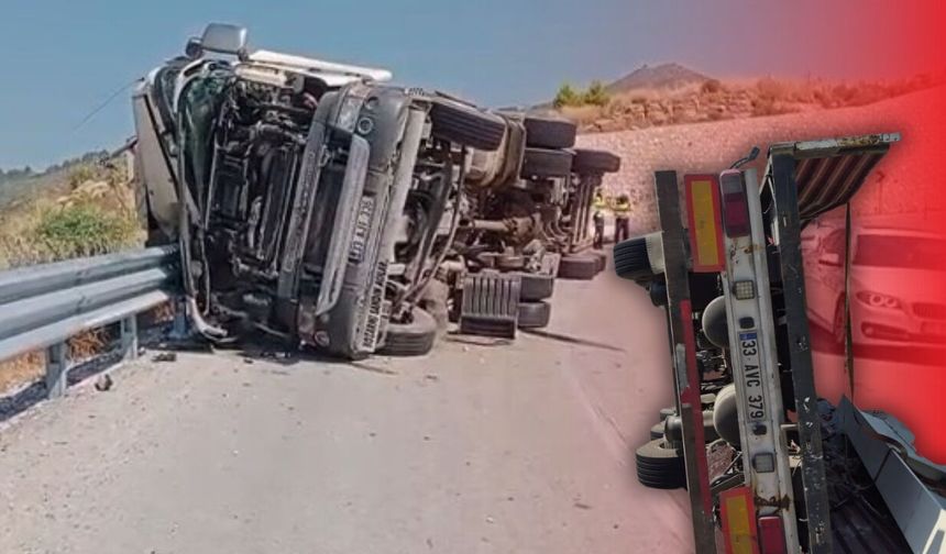 Antalya-Konya yolunda tır devrildi!