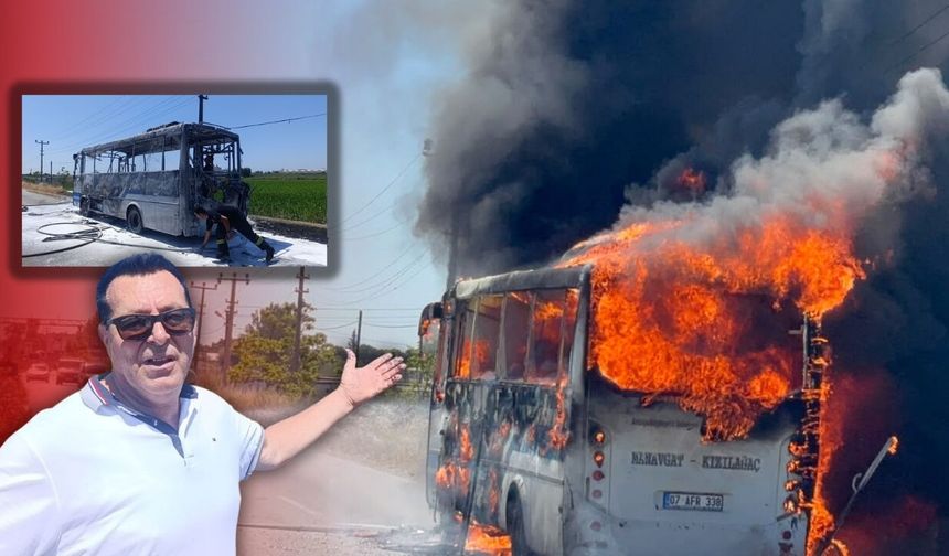 Antalya'da yolcu midibüsü alev topuna döndü!