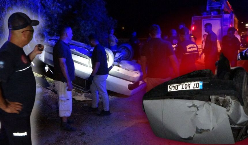 Antalya'da pehlivanın kullandığı otomobil takla attı!