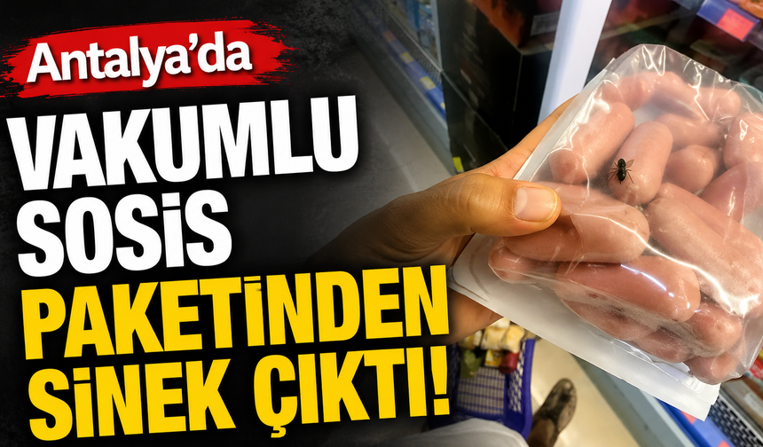 Antalya'da skandal görüntü! Vakumlu sosis paketinde sinek çıktı