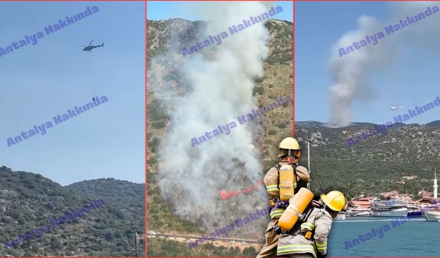 Antalya orman yangını helikopterden görüntülendi! İşte o anlar