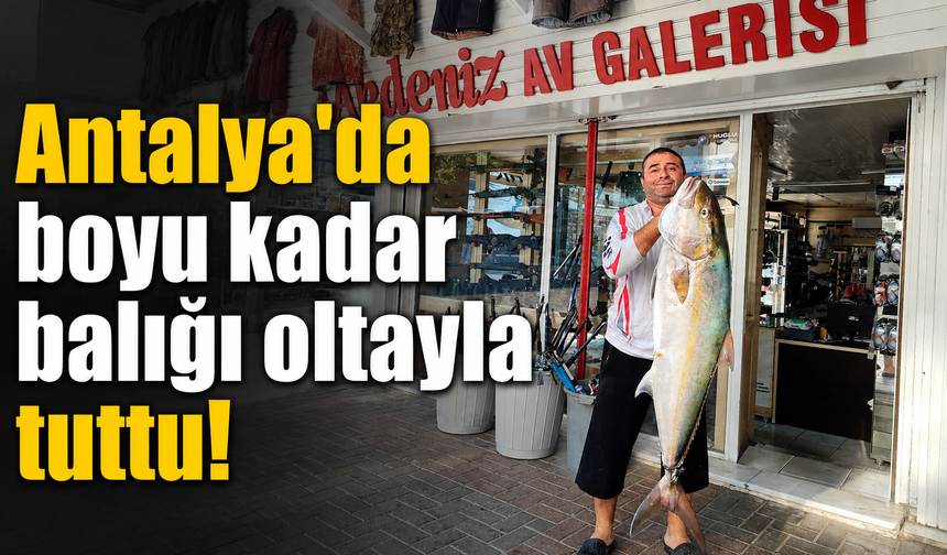 Antalya'da boyu kadar balığı oltayla tuttu!