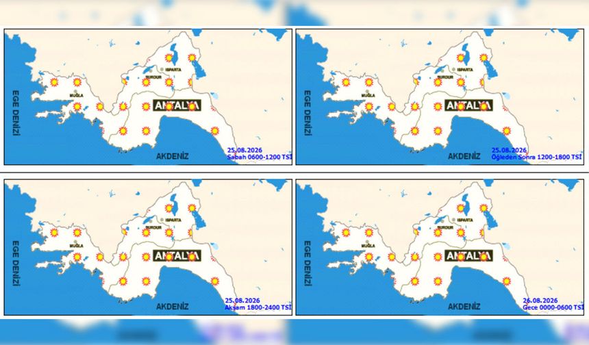Antalya günlük hava durumu - 25.08.2026