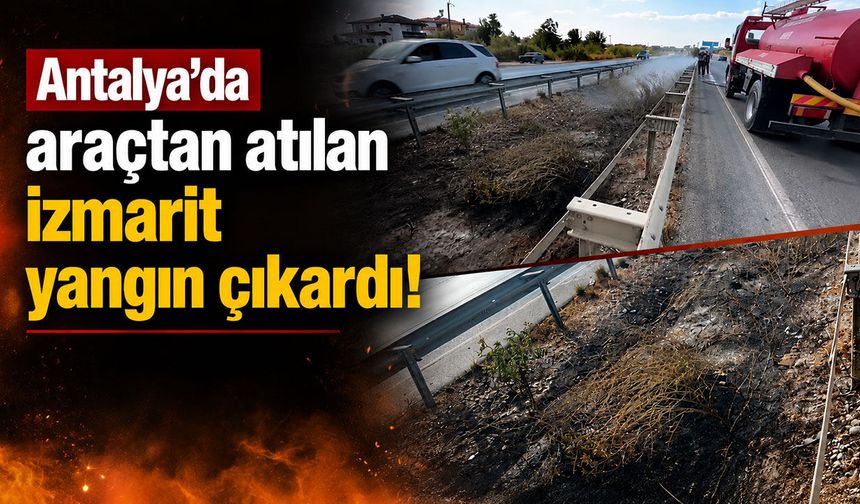 Antalya'da araçtan atılan izmarit yangın çıkardı!
