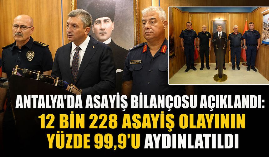 Antalya'da asayiş bilançosu açıklandı: 12 bin 228 asayiş olayının yüzde 99,9'u aydınlatıldı