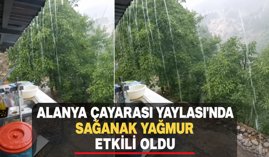 Alanya Çayarası Yaylası'nda sağanak yağmur etkili oldu